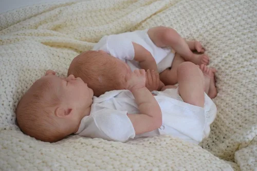 Miniatura 2 de Pinky Reborn Muñecas de bebé gemelas de 18 pulgadas de silicona de cuerpo completo Newbron Baby Doll Reborn Preemie Baby Girl Muñecas Accesorios