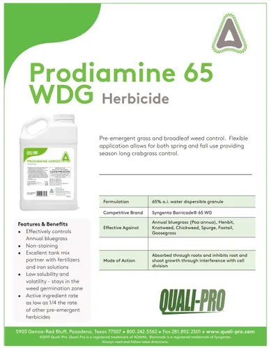 Miniatura 2 de Prodiamine 65 Wdg 5lbs Hierba preemergente de hoja ancha (barricada genérica)