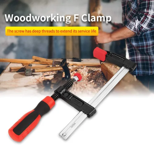 Miniatura 3 de Abrazaderas F resistentes – Juego de clips de barra de carpintería, kit de herramientas ajustables de bricolaje de 4 piezas, para deslizamiento