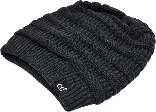 Miniatura 49 de C.C Winter Oversized Beanie Hat with Fuzzy Lining – Thick Knit Thermal Beanie for Cold Weather, Soft Warm Fleece Lined Cap