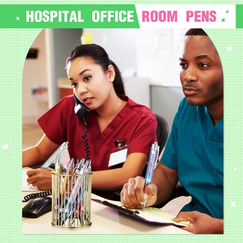 Miniatura 6 de Jetec 50 Piezas Bolígrafos de Enfermera Bolígrafos Esféricos a Granel Regalo de Navidad CNA Apreciación Tinta Bolígrafos Divertidos Juego Médico