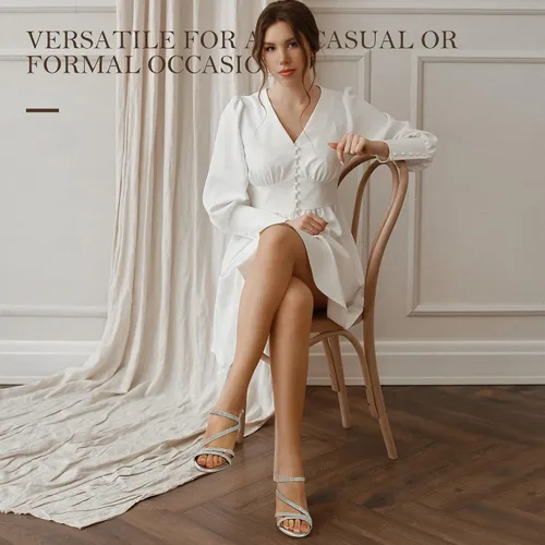 Miniatura 3 de IDIFU Sandalias elegantes con tirantes delgados de 2 pulgadas para mujer, tacón bajo de gatito, puntera abierta, zapatos de vestir para mujer y dama