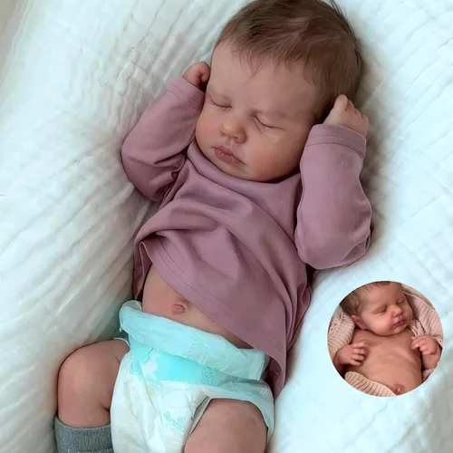 Miniatura 12 de Anano Muñecas Reborn Bebés Gemelos Niño y Niña, Muñecas de Bebé Realistas de 18 Pulgadas de Silicona Cuerpo Completo, Muñecas de Bebé de Silicona
