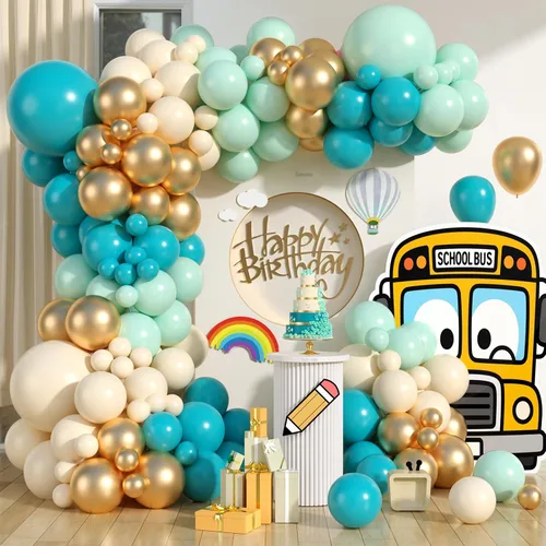 Miniatura 19 de Kit de arco de globos rojo y azul, kit de guirnalda de globos rojo, blanco y azul, globos dorados arena, globos azul marino y blancos para Día