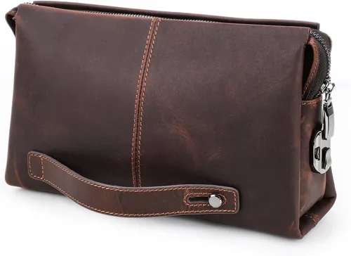 Cartera de cuero para hombre, bolso de embrague para hombre, bolso de cuero de cuero del teléfono celular cartera titular de la tarjeta de visita