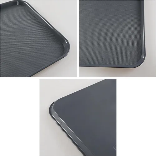 Miniatura 3 de 6 paquetes de bandejas de plástico grandes grises, bandejas multiusos de 25.23 x 17.59 pulgadas