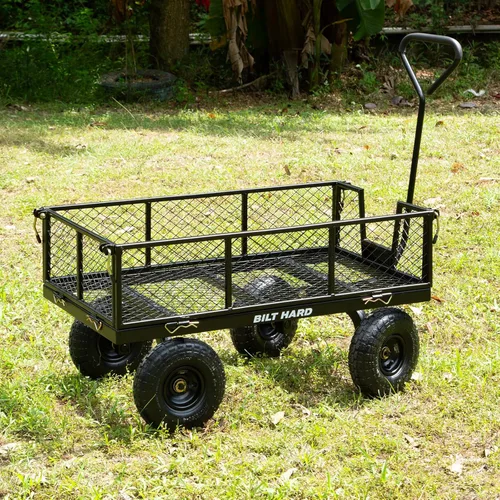 Miniatura 7 de BILT HARD Carrito de jardín de acero de malla de alta resistencia de 880 libras de capacidad, carrito de jardín resistente de 4 pies cúbicos