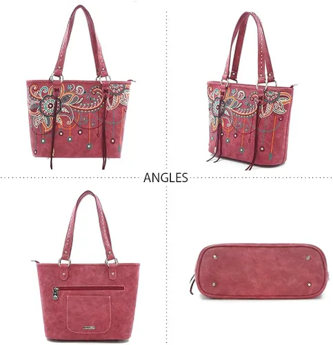 Miniatura 5 de Montana West Bolso de mano de cuero estilo occidental para mujer