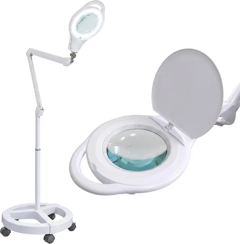 Neatfi Magnifying Floor Lamp | 2.25× (5D) Magnification | 1,000 Lumens LED | Adjustable 3000K–6500K Color Temperature | 5-Wheel Rolling Base |
