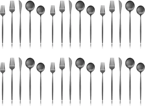 Miniatura 11 de Cucharas de café expreso negro mate, mini cucharas de té para café, cucharas pequeñas de acero inoxidable de 5.11 pulgadas para postre, juego de 6