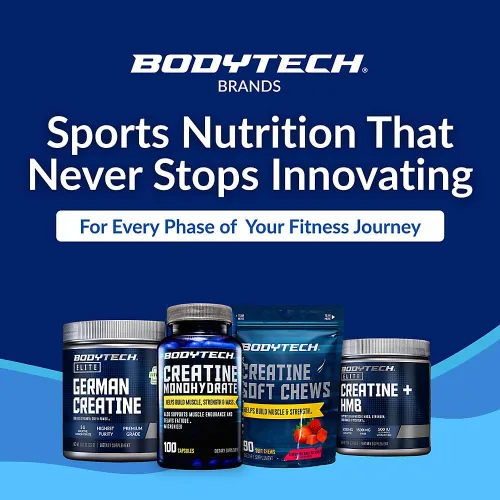 Miniatura 8 de BODYTECH Cápsulas de Monohidrato de Creatina - Micronizadas para Máxima Absorción - Respalda la Fuerza y el Poder Muscular - Forma Conveniente