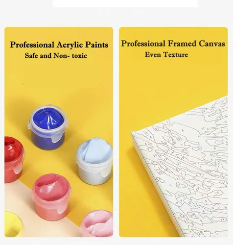 Miniatura 4 de ArtBud Kits de pintura por números para adultos y niños, fácil para principiantes, madera enmarcada en lienzo, flores, pintura acrílica