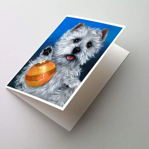 Miniatura 123 de Caroline's Treasures PPP3013GCA7P - Tarjetas de felicitación y sobres para mascotas de Basset Hound Teacher, paquete de 8 tarjetas en blanco