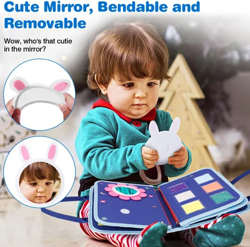 Miniatura 2 de JHkim Busy Board - Juguetes Montessori para niños y niñas de 1, 2, 3, 4 años Regalos, juguete sensorial para niños pequeños de 1 a 3 años, Azul