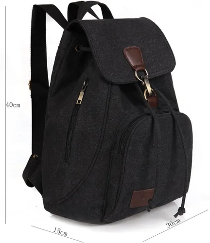 Miniatura 5 de WITERY Mochila de lona para mujer, mochila casual para computadora, Negro -, Tamaño único, Vintage