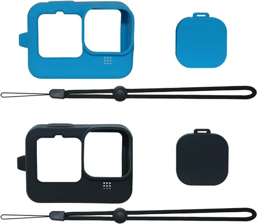 SIOTI Hero 9/10/11/12 Funda protectora Hero 9/10/11/12, con 2 paquetes + cordón + tapa de lente, compatible con Go Pro Hero 9/10/11/12, color negro