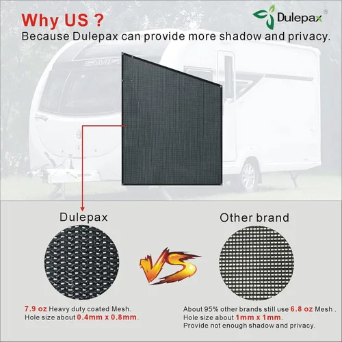 Miniatura 4 de Dulepax Parasol lateral para toldo de RV - 9'X7' - Pantalla lateral de segunda generación para toldo de RV mejora significativamente la sombra