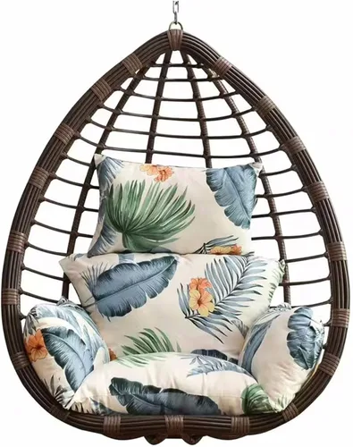Miniatura 12 de ZTGL Cojines para silla de huevo, cojín para silla de huevo, cojín grueso para interiores y exteriores, para patio, jardín, rojo vino