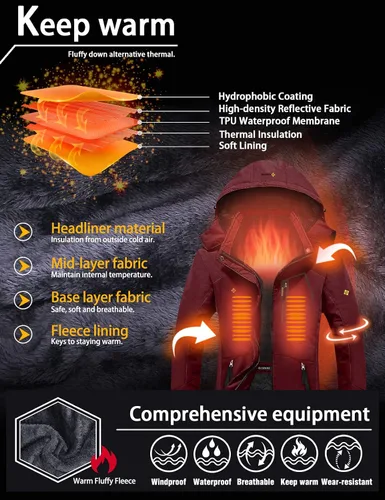 Miniatura 5 de GEMYSE - Chaqueta de esquí y nieve para mujer diseño impermeable y resistente al viento para invierno