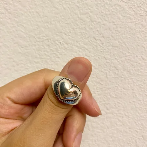 Miniatura 26 de Anillos de banda ancha de plata de ley 925 vintage hechos a mano para mujeres/hombres, anillo ajustable para el pulgar