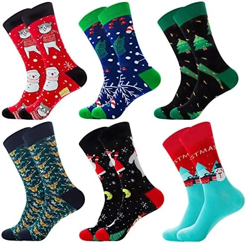 Miniatura 2 de NCDUANSAN Calcetines de Navidad kawaii otoño e invierno calcetines de hombre y mujer Santa calcetines de algodón (3pcs)