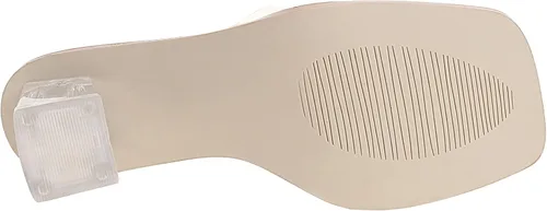 Miniatura 7 de vivianly Sandalias de tacón transparente para mujer, tacones gruesos transparentes, sin espalda, puntera abierta, sin cordones, zapatos de vestir
