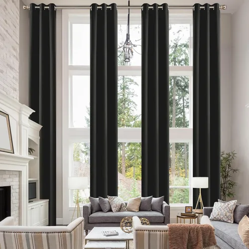 Miniatura 11 de Cortinas opacas extralargas con ojales, de 132 pulgadas de largo, cortinas para techos altos para sala de estar y loft (1 panel, beige, 52"x132")