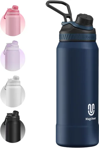 Miniatura 24 de Botella de agua aislada de 24 onzas, acero inoxidable al vacío de doble pared, diseño de boca ancha, botella reutilizable a prueba de fugas