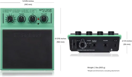 Miniatura 11 de Roland SPD-1E Almohadilla de batería electrónica de percusión, Electro, Verde