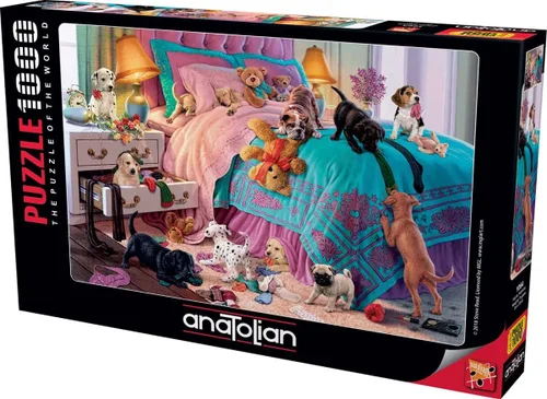 Miniatura 5 de Anatolian Puzzle - Perritos en el dormitorio, rompecabezas de 1000 piezas, #1143