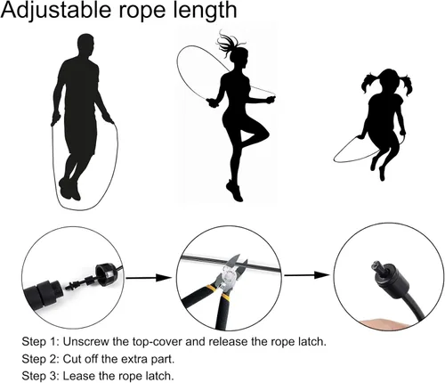 Miniatura 5 de BOOMIBOO Cuerda de Saltar, Cuerdas de Saltar Ajustables, Cuerda de Saltar Sin Enredos de Velocidad Rápida con Rodamientos de Bolas para Mujeres