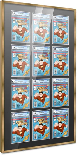 Miniatura 62 de Marco de cómic con paspartú para 8 CGC, CBCS o PGX Graded Comics - Marco de cómic blanco para cómics de 8.125 x 13 pulgadas Marco blanco
