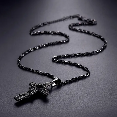 Miniatura 5 de PROSTEEL Collar de cruz de serpiente, colgante y cadena de acero inoxidable 316L, collar de cruz de amuleto para hombres y mujeres, ajustable de 22