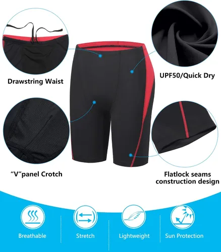 Miniatura 12 de Traje de baño deportivo competitivo para hombre, traje de entrenamiento de resistencia de carreras, pantalones cortos de natación de secado rápido