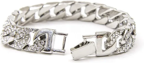 Miniatura 4 de Bling Hip Hop - Colgante de lujo cubierto con diamantes de imitación transparentes, pulsera cubana helada y juego de regalo de anillo brillante