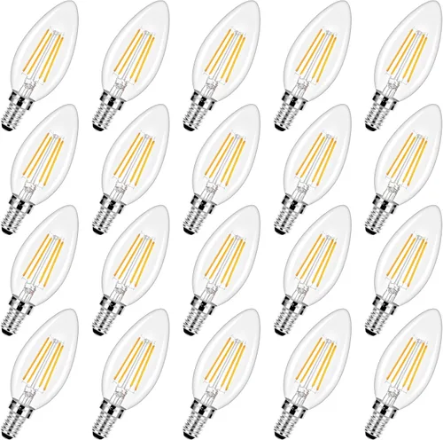Miniatura 13 de Brightever Bombillas LED E12 para candelabro, equivalentes a 60 W, 2700 K, blanco suave, 620 lúmenes, bombilla LED de 6 W para lámpara de araña, 60w