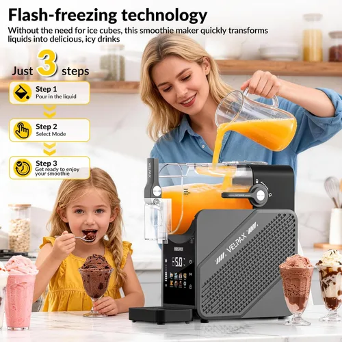 Miniatura 4 de Máquina de granizado de 88 onzas, máquina de granizado 7 en 1 para el hogar, máquina profesional de bebidas congeladas con pantalla LED, limpieza
