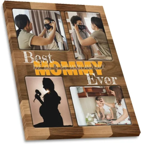 Miniatura 27 de SHIYEL - Impresiones personalizadas en lienzo con foto, regalos de cumpleaños personalizables para tía de sobrina o sobrino, crea un lienzo de pared