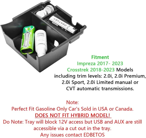 Miniatura 5 de EDBETOS Bandeja Organizadora de Consola Central Compatible con Subaru Crosstrek 2018-2022 2023 y se adapta a Impreza 2017-2022 2023 Accesorios, Caja