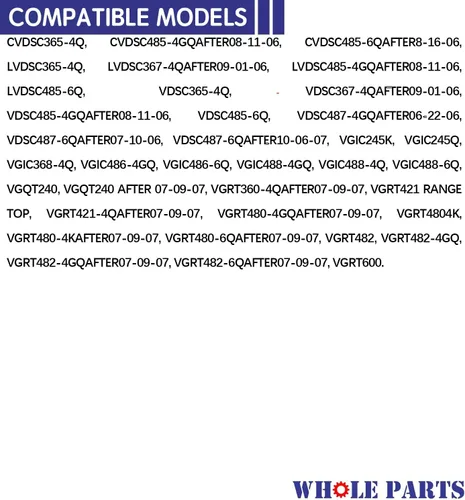 Miniatura 9 de Pomo de repuesto Whole Parts mejorado (negro) N.º de pieza PA010122 - Reemplazo y compatible con algunas parrillas Viking VGRC, IC, RT - Reemplaza