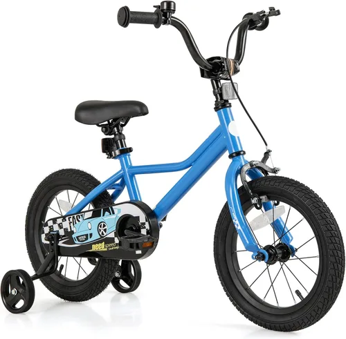 Miniatura 9 de BABY JOY Bicicleta para niños, 12, 14, 16, 18 pulgadas, bicicleta deportiva con ruedas de entrenamiento extraíbles, frenos de mano y posavasos