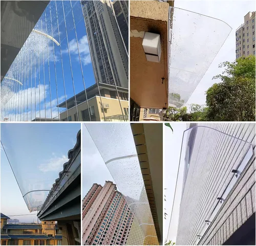 Miniatura 8 de Toldo para puerta delantera, toldo de ventana, toldo para puerta, toldo para patio al aire libre, cubierta de policarbonato transparente silencioso