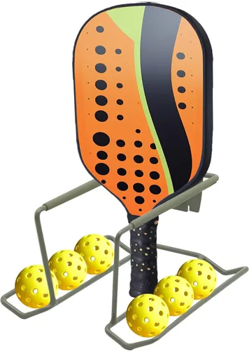 Miniatura 6 de Aolamegs Soporte para raqueta de tenis de metal para montaje en pared, de acero resistente, soporte de almacenamiento para raqueta de bádminton