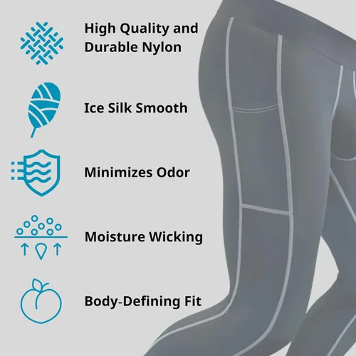 Miniatura 5 de Real Men D Pouch - Pantalones de compresión para hombre, leggings para hombre, pantalones de yoga, medias, capa base para hombres clima frío, Blanco