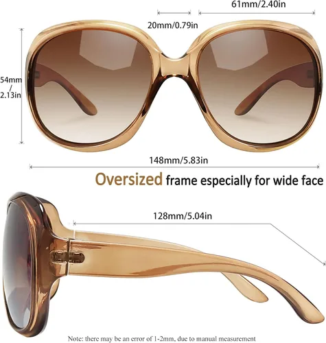 Miniatura 169 de Joopin Lentes de sol de gran tamaño para mujer, polarizados, grandes, para conducción, protección UV, grandes sombras