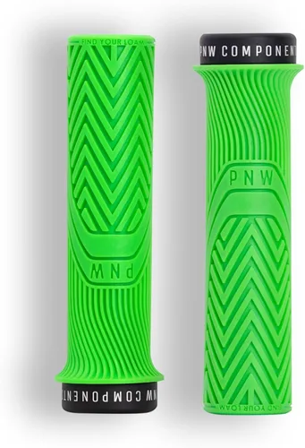 PNW Components Loam MTB Bike Grips - Puños de manillar de bicicleta de montaña con bloqueo - Goma pegajosa 25A - Agarre ergonómico para sendero y