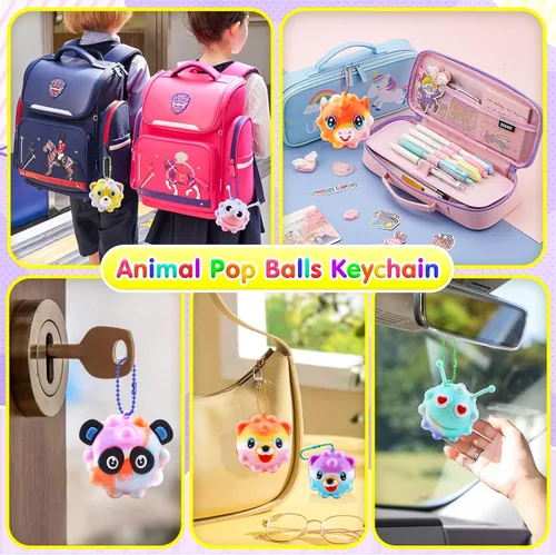 Miniatura 6 de Kiss Monkey Paquete de 24 recuerdos de fiesta para niños 3D Animal Pop, juguetes de caja del tesoro, bolsas de regalos para niños, rellenos