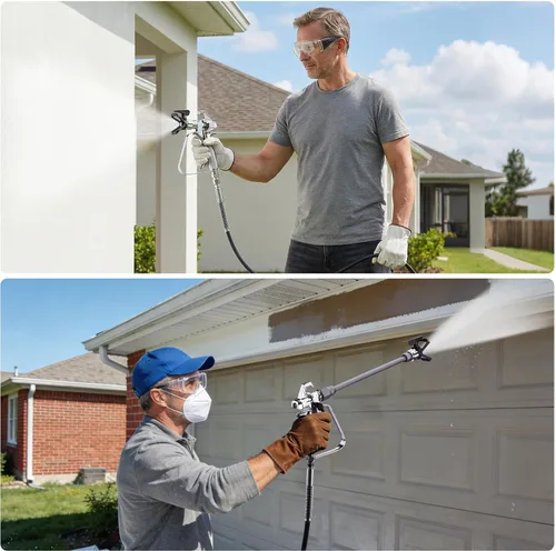 Miniatura 8 de WORKPRO Pulverizador de pintura sin aire de 700 W, 2900 PSI, pulverizador de pintura eléctrico sin adelgazamiento de alta eficiencia con varilla