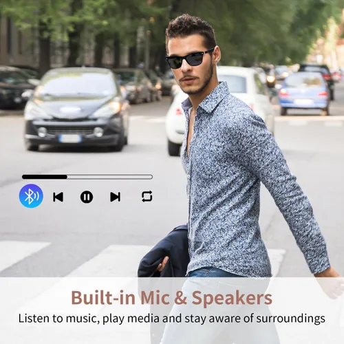 Miniatura 6 de Lentes inteligentes para hombres y mujeres, orejas abiertas, protección UV, lentes de sol polarizados Bluetooth con altavoces de micrófono