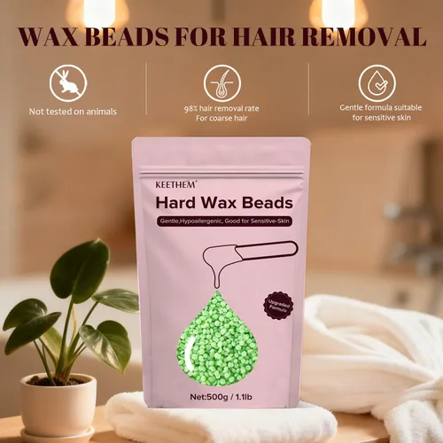Miniatura 7 de Perlas de cera dura sin dolor y varillas para depilación de cuerpo completo para mujeres y hombres – 1.1 lb/17.6 oz granos de cera con 20 varillas